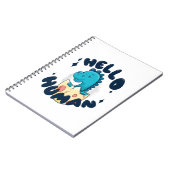 Hallo mens grappige dinosaurus notitieboek (Linkerzijde)