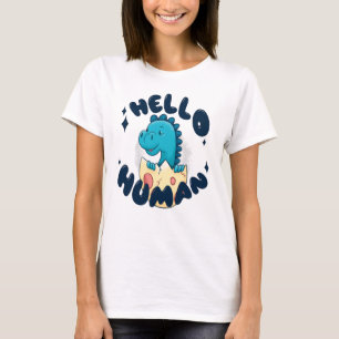 Hallo mens grappige dinosaurus t-shirt