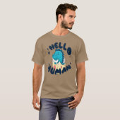Hallo mens grappige dinosaurus t-shirt (Voorkant volledig)