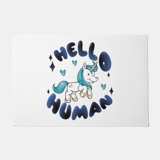 Hallo mens Lief Eenhoorn Deurmat (Voorkant)