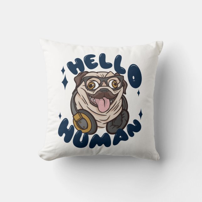 Hallo mens Lieve hond Kussen (Voorkant)