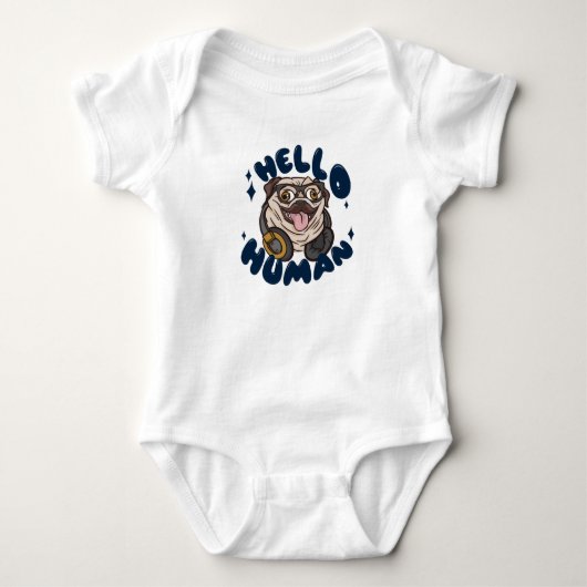Hallo mens Lieve hond Romper (Voorkant)