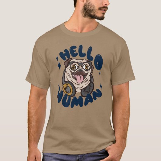 Hallo mens Lieve hond T-shirt (Voorkant)