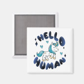 hallo mens Lovely Unicorn Magneet (Voorkant / Achterkant)