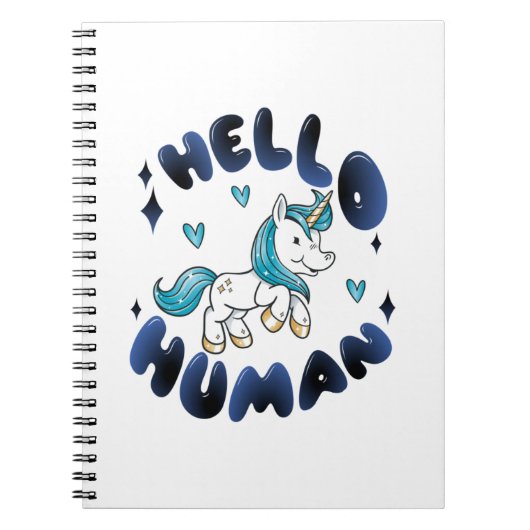 hallo mens Lovely Unicorn Notitieboek (Voorkant)
