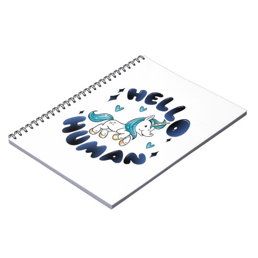 hallo mens Lovely Unicorn Notitieboek (Linkerzijde)