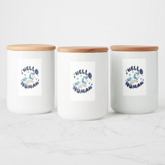hallo mens Lovely Unicorn Voedselcontainer Etiket (Flessen)