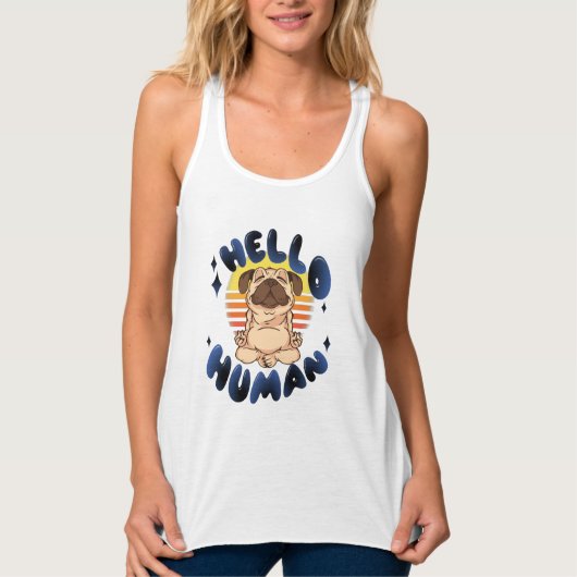 hallo mens Meditatie-yoga-hond Tanktop (Voorkant)