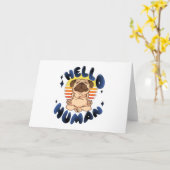 hallo mens Meditatie-yogahond Kaart (Gele Bloem)