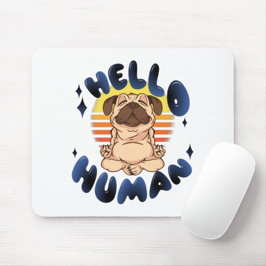 hallo mens Meditatie-yogahond Muismat (Met muis)