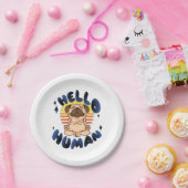 hallo mens Meditatie-yogahond Papieren Bordje (Feest)