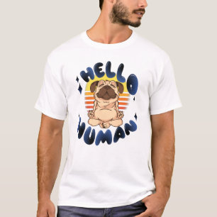 hallo mens Meditatie-yogahond T-shirt