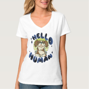 hallo mens Meditatie-yogahond T-shirt