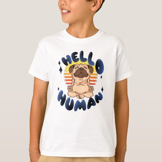 hallo mens Meditatie-yogahond T-shirt (Voorkant)