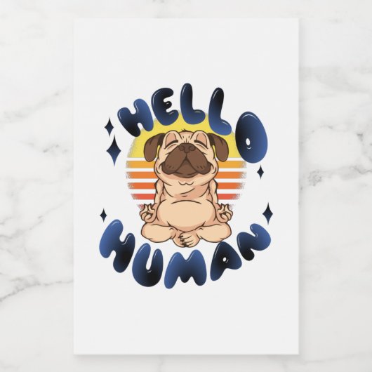 hallo mens Meditatie-yogahond Voedselcontainer Etiket (Enkel label)