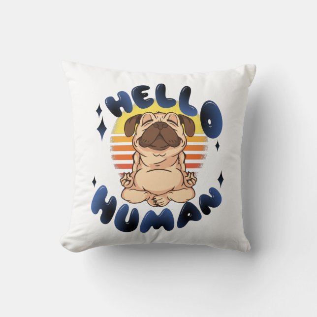 Hallo mens Mediterende yogahond Kussen (Voorkant)