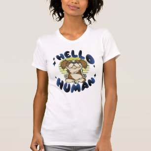 Hallo mens Mediterende yogahond T-shirt