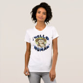 Hallo mens Mediterende yogahond T-shirt (Voorkant volledig)