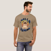 Hallo mens Mediterende yogahond T-shirt (Voorkant volledig)