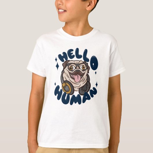 Hallo mens Moppige hond T-shirt (Voorkant)