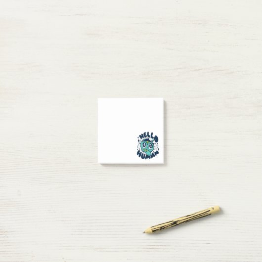 Hallo mens Moppige Kat Post-it® Notes (Op bureau)