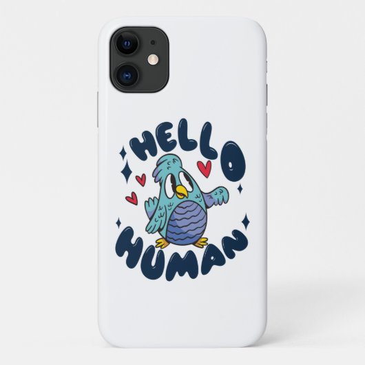 Hallo menselijke lieve vogel Case-Mate iPhone case (Achterkant)
