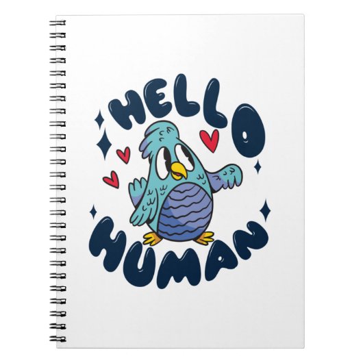Hallo menselijke lieve vogel notitieboek (Voorkant)