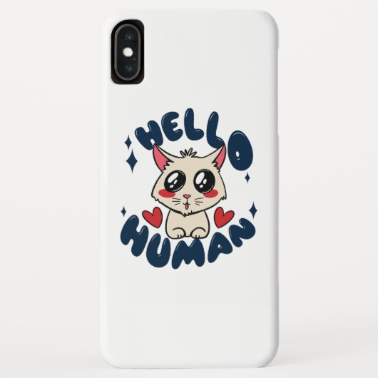 Hallo menselijke Moppige Kat Case-Mate iPhone Case (Achterkant)
