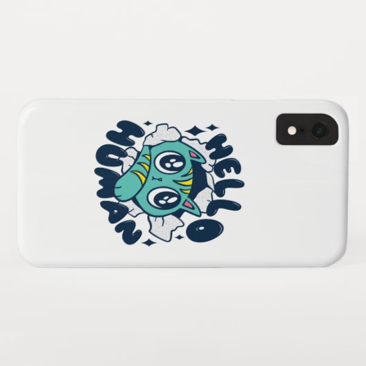 Hallo menselijke Moppige Kat Case-Mate iPhone Case (Achterkant (horizontaal))