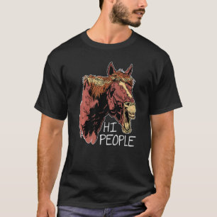 Hallo Mensen Graphic Paardenliefhebber Ruiter Hor T-shirt