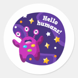 Hallo mensen ronde sticker