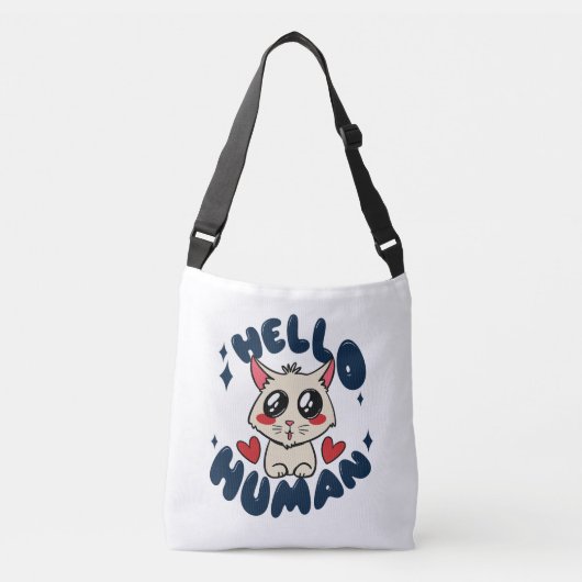 Hallo mensje Cute Cat Crossbody Tas (Voorkant)