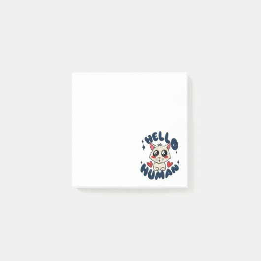 Hallo mensje Cute Cat Post-it® Notes (Voorkant)