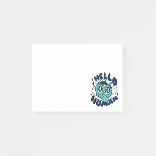 Hallo mensje Cute Cat Post-it® Notes (Voorkant)