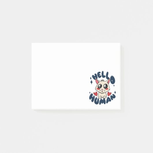 Hallo mensje Cute Cat Post-it® Notes (Voorkant)