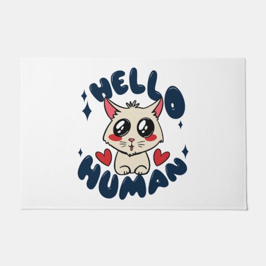Hallo mensje Mooie Kat Deurmat (Voorkant)