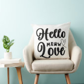 Hallo Meow Liefde, Schattigee Kat Paws Hart Kussen (Stoel)