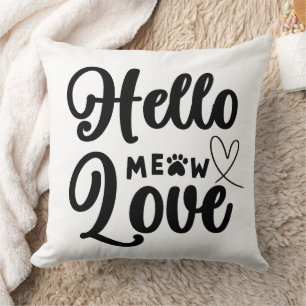 Hallo Meow Liefde, Schattigee Kat Paws Hart Kussen