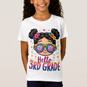 Hallo Messy Bun # 3rd Grade Girl Tie Dye Third Gra T-shirt (Voorkant)