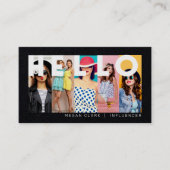 Hallo Met moderne & minimale 5 foto lay-out zwart Visitekaartje (Voorkant)