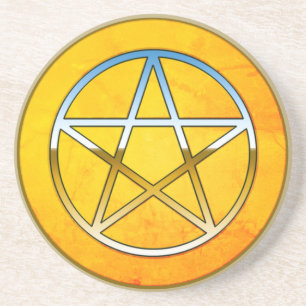 Hallo Metallic Pentacle Zandsteen Onderzetter