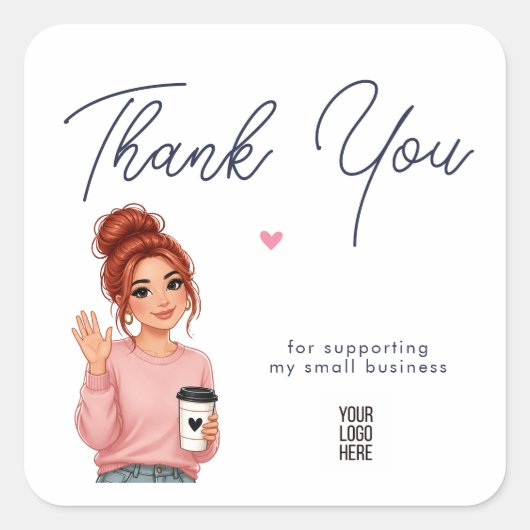 Hallo Mevrouw Rond Bedankt Sticker | Aardige Vrouw (Voorkant)