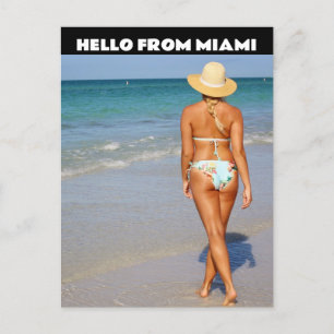 hallo MIAMI FLORIDA BIKINI BLOND GIRL BRIEFKAARTEN
