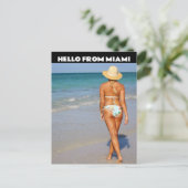 hallo MIAMI FLORIDA BIKINI BLOND GIRL BRIEFKAARTEN (Staand voorkant)