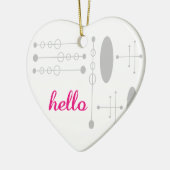 Hallo Mid-Century Modern MCM Nieuwe Home Keepsake Keramisch Ornament (Links)