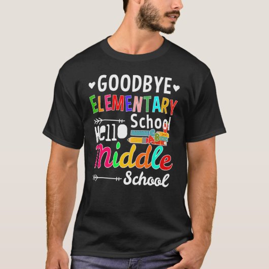 hallo middelbare school Afstuderen basisschool T-shirt (Voorkant)