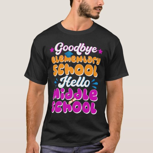 hallo middelbare school Afstuderen basisschool T-shirt (Voorkant)