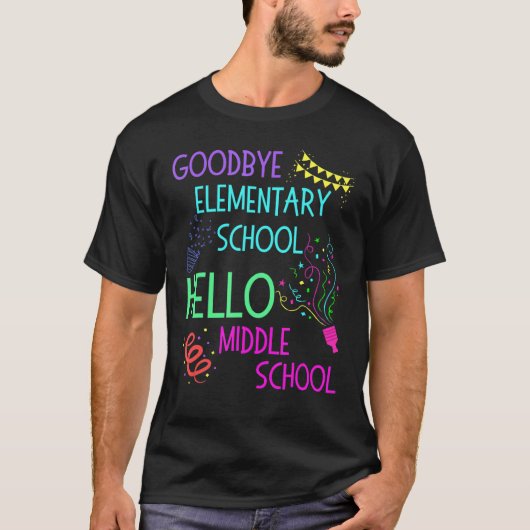 hallo middelbare school Afstuderen basisschool T-shirt (Voorkant)