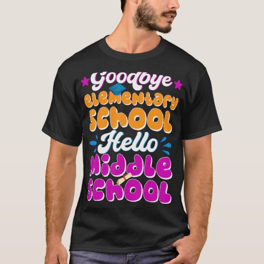 hallo middelbare school Afstuderen basisschool T-shirt (Voorkant)
