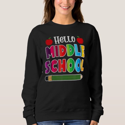 hallo middelbare school middelbare school terug na trui (Voorkant)